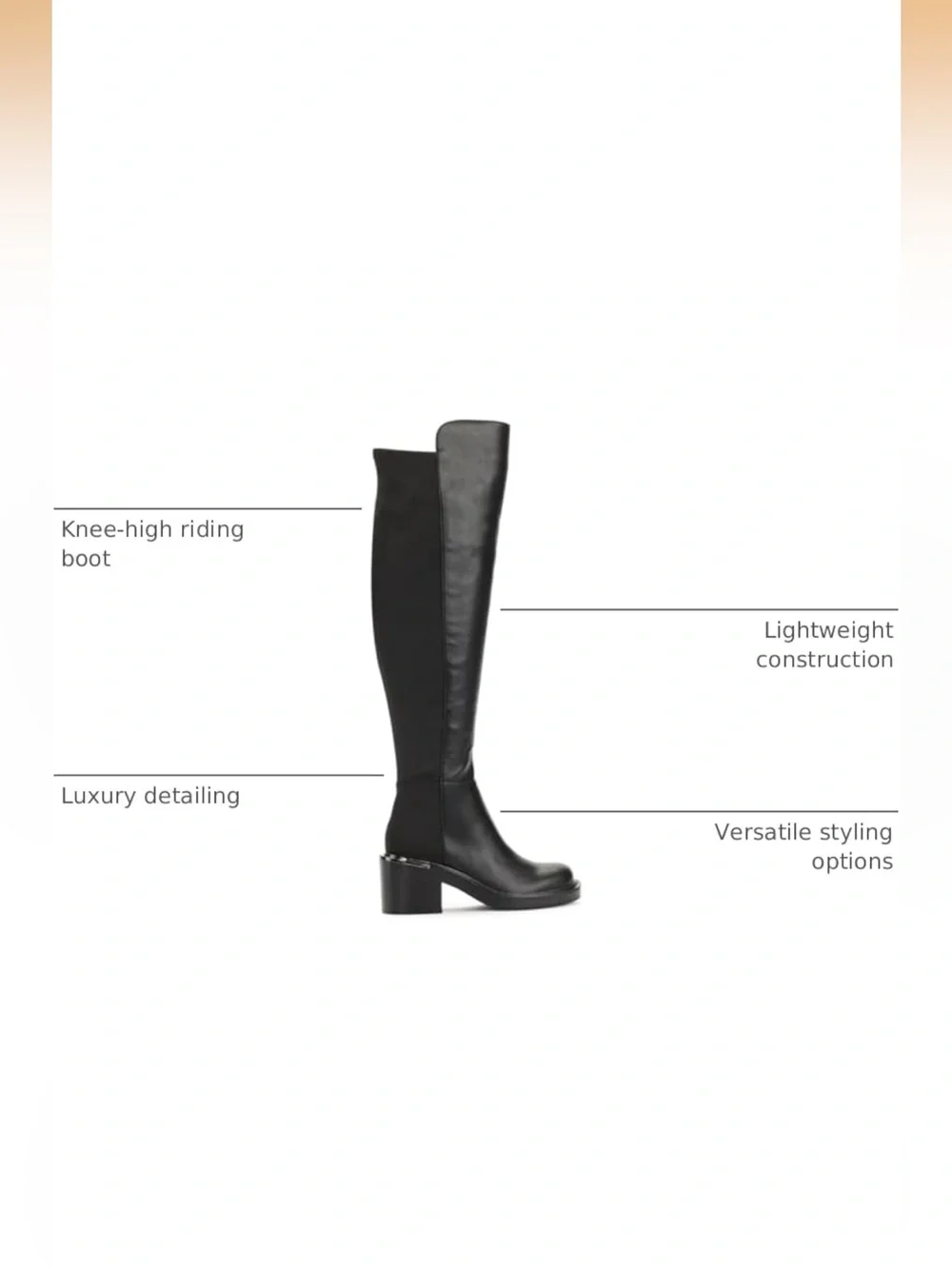 DKNY Black Over-the-Knee Block Heel Boots